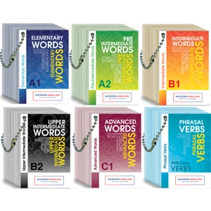 Modern English 6'lı Kelime Kartı Seti (A1-A2-B1-B2-C1-Phrasal Verbs)