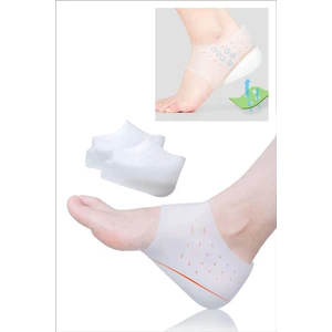 Şeffaf Gizli Topuk Slikon Topuk Çorabı 4 cm Gözle Görülür Boy Uzatıcı