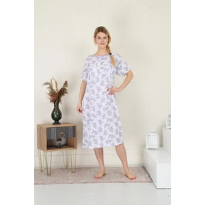 Mevsimlik Pamuklu Bol Kesim Geniş Kalıp Oversize Kısa Kollu Anne Gecelik