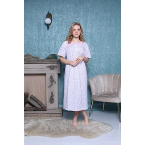 Mevsimlik Pamuklu Bol Kesim Geniş Kalıp Oversize Kısa Kollu Anne Gecelik