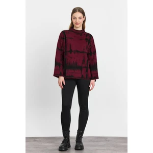 24378 Yarım Boğaz Şardonlu Kazak Bordo-Siyah