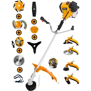 Alman TURBO-9000 Full Set 8 In 1 Yan Tipi Benzinli Motorlu Ot Çalı Tırpanı Çim Biçme Makinesi