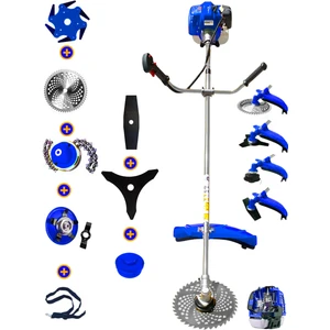 Germany MULTI-9900 Yan Tırpan 8 In 1 Full Set Hediye Benzinli Motorlu Ot Çalı Çim Biçme Makinesi
