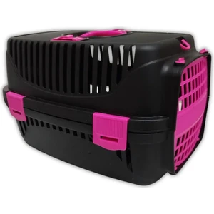Kedi Köpek Evcil Hayvan Taşıma Çantası Box Orta Boy Çok Fonksiyonlu Siyah-Pembe