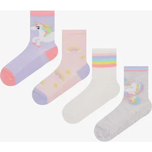 Kız Çocuk Color Unicorn 4lü Soket Çorap