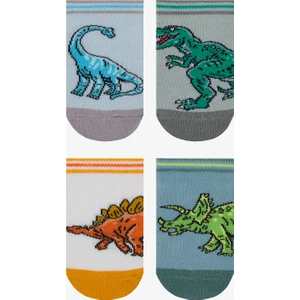 Erkek Çocuk Big Dino Çok Renkli 4lü Patik Çorap