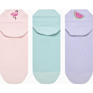 Tab Just Chill Pembe Nane Yeşili 3lü Patik Çorap