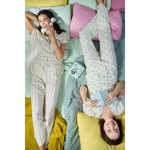 Iris Striped Gömlek Pantolon Çok Renkli Pijama Takımı