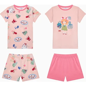 Kız Çocuk Local Pamuklu Çok Renkli 2li Pijama Takımı