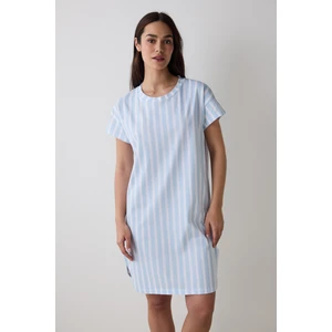 Blue Striped Açık Mavi Gecelik
