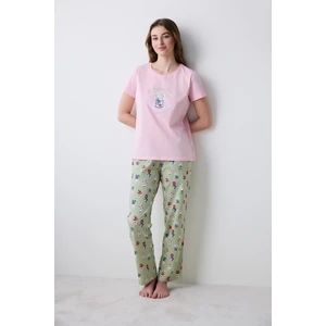 Pamuklu Flower Market Pantolon Çok Renkli Pijama Takımı