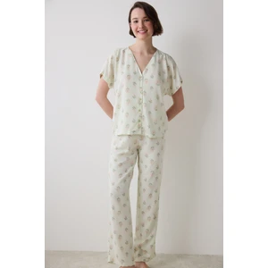 Bloom Chally Gömlek Pantolon Açık Yeşil Pijama Takımı