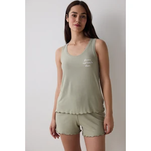 Bloom Solid Haki Atlet Pijama Üstü