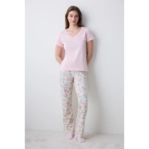 Pink Roses Pantolon Pijama Takımı