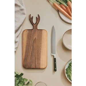 Yekpare Masif Ahşap Sunum Tahtası Kesme Tahtası Ceviz Medium