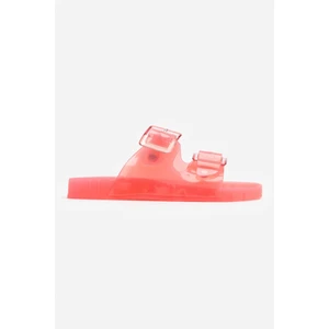 Nişantaşı Shoes Marlowe Şeffaf Gül Kurusu Çift Toka Detay Düz Taban Kadın Terlik