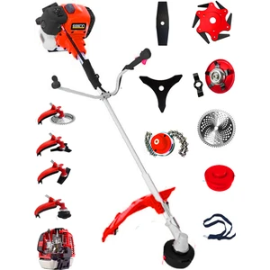 Germany Vtec 900 8 In 1 Full Set Hediyeli Yan Tipi Benzinli Motorlu Ot Çalı Tırpanı Çim Biçme Makinesi