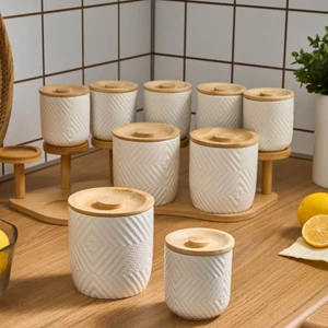 Estoda Vakumlu Kapaklı 10 Parça Standlı Baharat Takımı