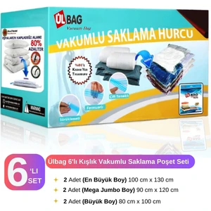 Zip&Zip 6' Lı Jumbo Set En Büyük Boylar Vakumlu Hurç Yorgan Hurcu Vakumlu Poşet
