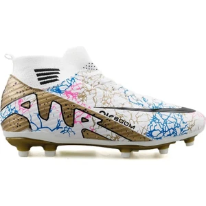 Cihan Shoes Garantili  Bilekli Çoraplı Krampon Halı Saha 31-32-33-34-35-40-41-42-43-44 Numara Bej Renk