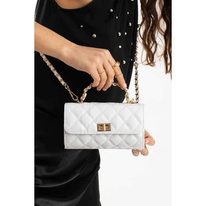 Kadın Gold Zincir Askı Detaylı Kapitoneli Askılı El ve Omuz Çantası