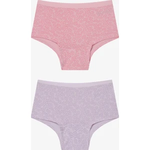 Kız Çocuk Floral Çok Renkli 2li Boxer