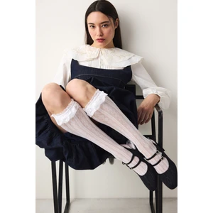 Sweet Heart File Beyaz  Pantolon Çorabı