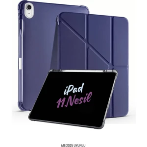 Apple iPad 11. Nesil A16 2025 Uyumlu 10.9 Inç Kalem Bölmeli Standlı Fuchsia Tri Folding Tablet Kılıfı