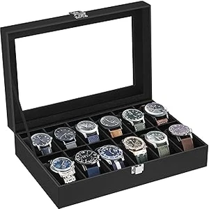 12 Saat Için Yeni Watch Box Watch Case Siyah Cam JWB12B