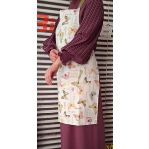 Mutfak önlüğü kelebek desenli leke tutmayan sıvı itici kumaştan