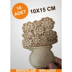 Vazolu Çiçek Ahşap Boyama Okul Diy Etkinlik Aktivite Sanat