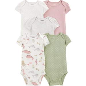 Layette Kız Bebek Kısa Kollu Body 5'li Paket