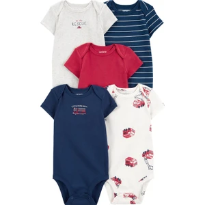 Layette Erkek Bebek Kısa Kollu Body 5'li Paket