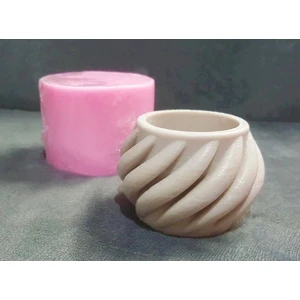 Spiral Saksı 9cm Silikon Kalıp K-658