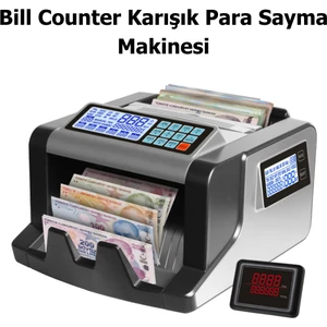 Bill Counter Silver AL-4000S Karışık Para Sayma Makinesi Tl, Eur / Usd Adet Sayımı