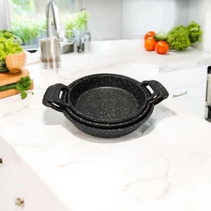 Funas Group 3'lü Döküm Tava Seti (20 Cm, 22 Cm, 24 Cm)