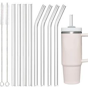 8 Li Cam Pipet, Stanley Adventure Quencher Seyahat Bardakları Için 31  cm  Uzunluğunda Cam Pipetler Ve 2 Adet Fırça
Tekrar kullanılabilir, Cam malzemeden yapılmıştır.