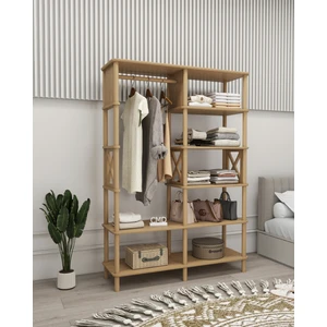 Cmd Wood LUSSO Elbise Dolabı: Elbise Askılığı ve raflı dolap 120 cm Minimalist Mdf Ve Ahşap Ayak Tasarımıyla Şıklık Ve Düzen