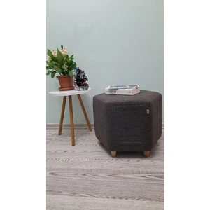 Ahşap Ayaklı Keten Kumaş Altıgen Puf&bench Koltuk/tabure
