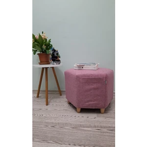 Ahşap Ayaklı Keten Kumaş Altıgen Puf&bench Koltuk/tabure