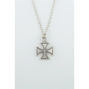 Gamalı Haç Gümüş Kaplama Düz Zincir Kolye