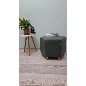 Ahşap Ayaklı Keten Kumaş Altıgen Puf&bench Koltuk/tabure