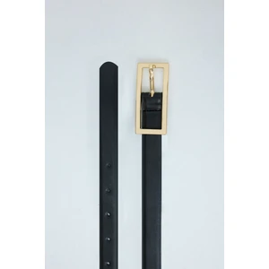 Suud Collection Siyah Rou Gold Tokalı Ince Kemer