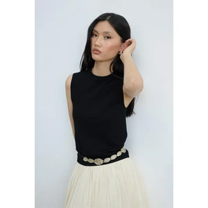 Suud Collection Siyah Lea Triko Bluz