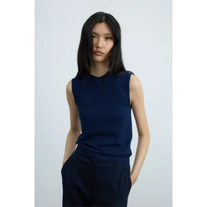 Suud Collection Lacivert Lea Triko Bluz