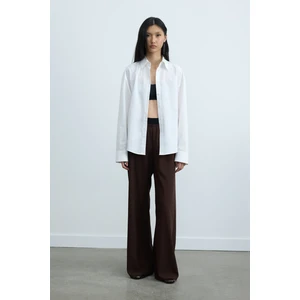 Suud Collection Kahverengi Pol Krep Pantolon