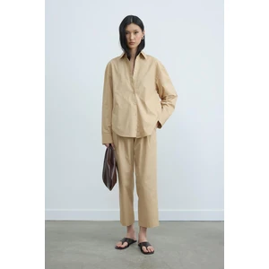 Suud Collection Camel Paper Poplin Pantolon