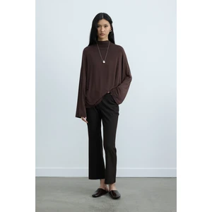Suud Collection Acı Kahve Janet Flare Pantolon