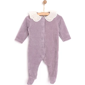 Yenidoğan Perfect Kadife Patikli Tulum Kız Bebek