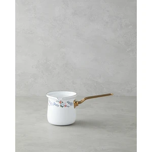 Azure Bloom Emaye Cezve 10 cm Beyaz